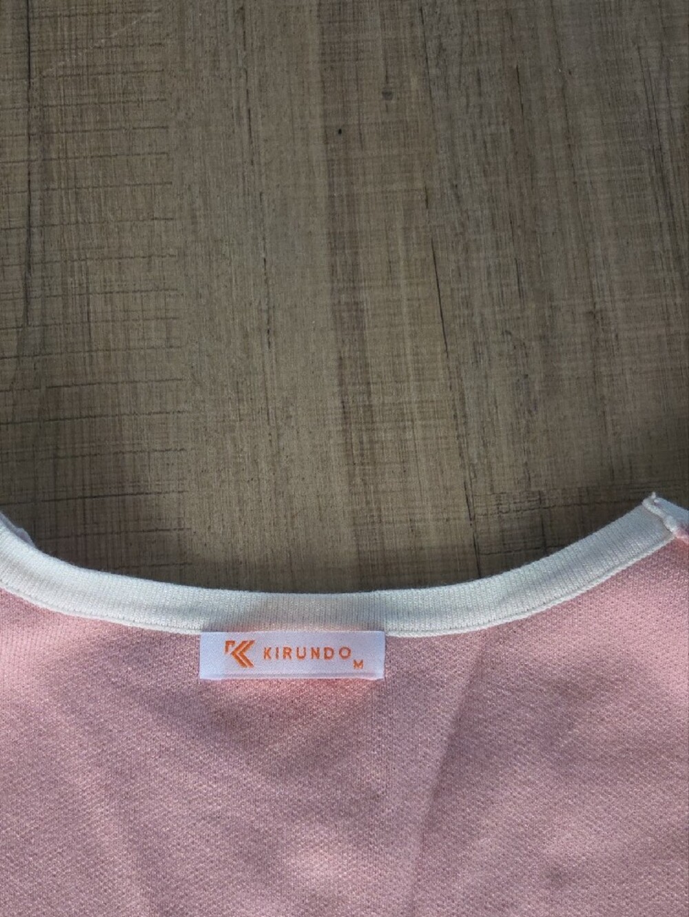 Sleeveless Pink Knit Button-Front Mini Dress with White Trim - Picture 3 of 6